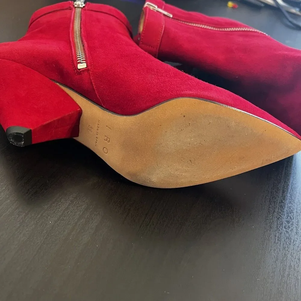 IRO LINAC Ankle Boots In Red Womens Size‎ Eu 39 / US 8 - 8.5 New In Box